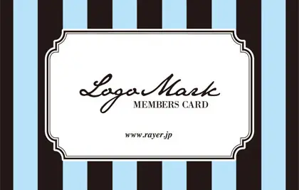 コンサバな雰囲気の大人ガーリーな大きめのストライプが可愛いオシャレデザインの2折スタンプカード011K