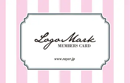 コンサバな雰囲気の大人ガーリーな大きめのストライプが可愛いオシャレデザインの2折スタンプカード011N