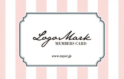 コンサバな雰囲気の大人ガーリーな大きめのストライプが可愛いオシャレデザインの2折スタンプカード011S