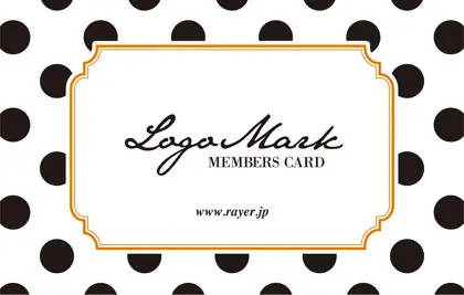 コンサバな雰囲気と大人的な洗練さに、ガーリーな水玉（ドット）がかわいいおしゃれ2折スタンプカード012A