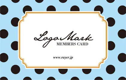 コンサバな雰囲気と大人的な洗練さに、ガーリーな水玉（ドット）がかわいいおしゃれ2折スタンプカード012C