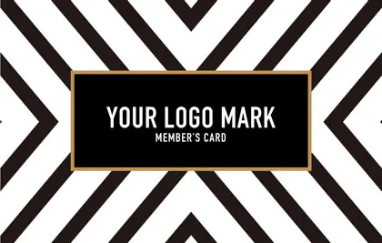 コンサバ風、白黒の線デザインと可愛い色のタグフレームの大人カッコいい&かわいいおしゃれなデザインの2折スタンプカード018A