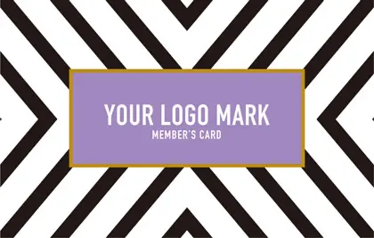 コンサバ風、白黒の線デザインと可愛い色のタグフレームの大人カッコいい&かわいいおしゃれなデザインの2折スタンプカード018D