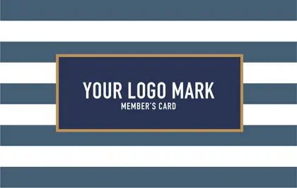 コンサバ風パターン、白黒のストライプデザインがクール！可愛い色のタグフレームが大人シンプル&かわいいおしゃれなデザインの2折スタンプカード021C