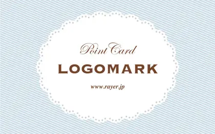 楕円の可愛らしいレースデザインのフレームに、パステルカラーが華やかなデザイン。ケーキ屋さんにも最適なデザインで、甘く美味しい雰囲気が漂うデザインの2折スタンプカード023B