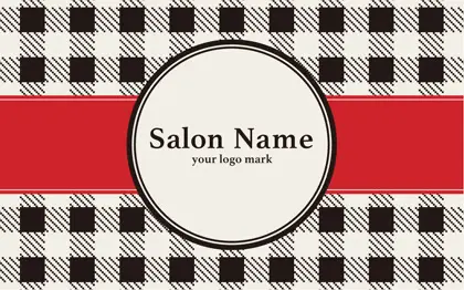 チェック柄の大人かわいい！パステル超がケーキ屋さんのポイントカードにも最適なおしゃれデザインの2折スタンプカード024A