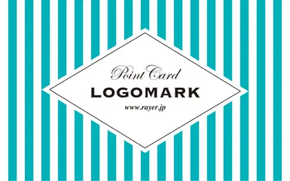 可愛らしさとシャープなデザインが融合したチェック柄の様な可愛いパターンデザインのおしゃれな2折スタンプカード025B