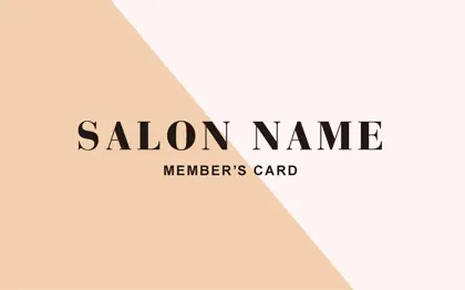 大人可愛い、斜めで切り分けられたハイブランドの様なおしゃれさを感じさせるツートンカラーのデザインの2折スタンプカード026L