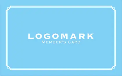 単色のブランドカラーで作れるシンプルなデザインとサロンのロゴが映えるフレームデザインの2折スタンプカード031A