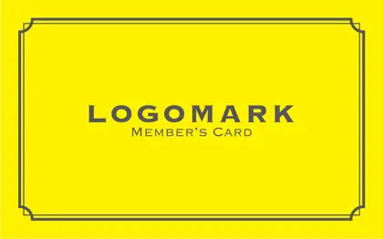 単色のブランドカラーで作れるシンプルなデザインとサロンのロゴが映えるフレームデザインの2折スタンプカード031L