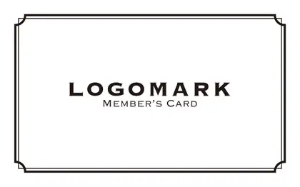 単色のブランドカラーで作れるシンプルなデザインとサロンのロゴが映えるフレームデザインの2折スタンプカード031R