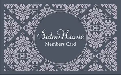 落ち着いた色味のクラシックパターンが可愛い！丸フレームのおしゃれ2折スタンプカード041E