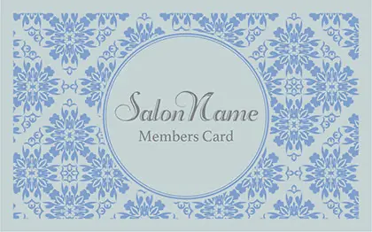 落ち着いた色味のクラシックパターンが可愛い！丸フレームのおしゃれ2折スタンプカード041H