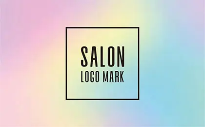 ニュアンスカラーのグラデーションがおしゃれなデザインの2折スタンプカード043S