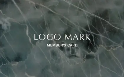 大理石マーブルデザインが落ち着いた高級感のあるデザイン可愛いおしゃれ2折スタンプカード045i