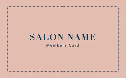 上品で洗練されたシンプルおしゃれデザイン。繊細な波線ボーダー品格のあるおしゃれ2折スタンプカードC