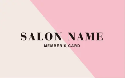 美容室・ネイルサロン・ヘアサロン向けの大人可愛い、斜めで切り分けられたハイブランドの様なおしゃれさを感じさせるツートンカラーのデザインのポイントカードPCS-026E