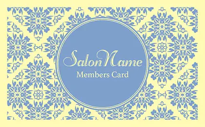 美容室・ネイルサロン・ヘアサロン向けの落ち着いた色味のクラシックパターンが可愛い!丸フレームのおしゃれポイントカードPCS-041K