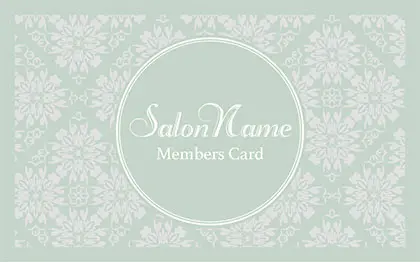 美容室・ネイルサロン・ヘアサロン向けの落ち着いた色味のクラシックパターンが可愛い!丸フレームのおしゃれポイントカードPCS-041U