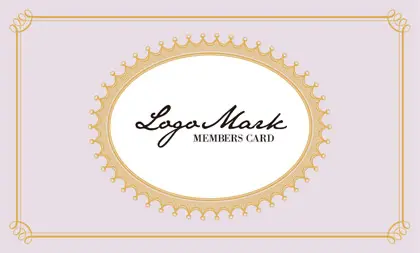 お菓子箱の様なアンティーク枠がヨーロッパ調のデザインが可愛いおしゃれな2折ポイントカードPMB-007J表紙