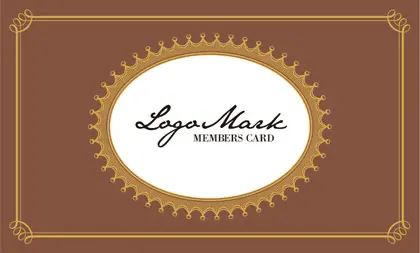 お菓子箱の様なアンティーク枠がヨーロッパ調のデザインが可愛いおしゃれな2折ポイントカードPMB-007M表紙