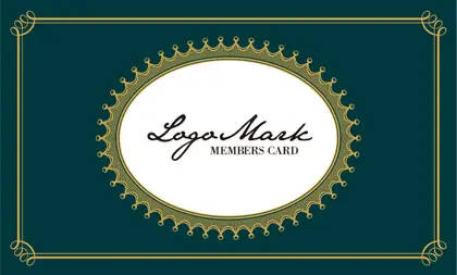 お菓子箱の様なアンティーク枠がヨーロッパ調のデザインが可愛いおしゃれな2折ポイントカードPMB-007P表紙