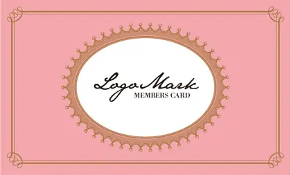 お菓子箱の様なアンティーク枠がヨーロッパ調のデザインが可愛いおしゃれな2折ポイントカードPMB-007E表紙