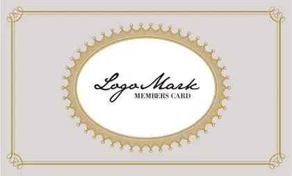 お菓子箱の様なアンティーク枠がヨーロッパ調のデザインが可愛いおしゃれな2折ポイントカードPMB-007F表紙