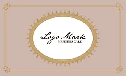 お菓子箱の様なアンティーク枠がヨーロッパ調のデザインが可愛いおしゃれな2折ポイントカードPMB-007G表紙