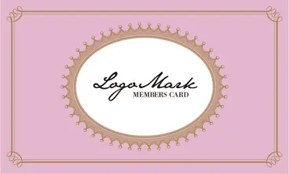 お菓子箱の様なアンティーク枠がヨーロッパ調のデザインが可愛いおしゃれな2折ポイントカードPMB-007i表紙