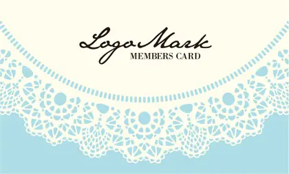 かわいいドイリーレースペーパー模様がガーリーな女の子デザインのおしゃれ2折ポイントカードPMB-010A表紙