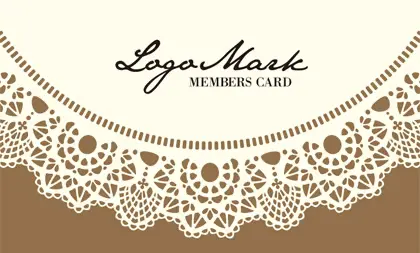 かわいいドイリーレースペーパー模様がガーリーな女の子デザインのおしゃれ2折ポイントカードPMB-010J表紙