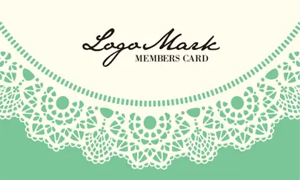 かわいいドイリーレースペーパー模様がガーリーな女の子デザインのおしゃれ2折ポイントカードPMB-010K表紙