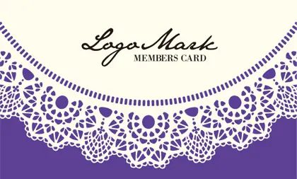 かわいいドイリーレースペーパー模様がガーリーな女の子デザインのおしゃれ2折ポイントカードPMB-010L表紙