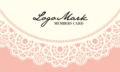 かわいいドイリーレースペーパー模様がガーリーな女の子デザインのおしゃれ2折ポイントカードPMB-010B表紙