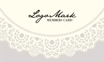 かわいいドイリーレースペーパー模様がガーリーな女の子デザインのおしゃれ2折ポイントカードPMB-010C表紙