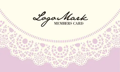 かわいいドイリーレースペーパー模様がガーリーな女の子デザインのおしゃれ2折ポイントカードPMB-010D表紙