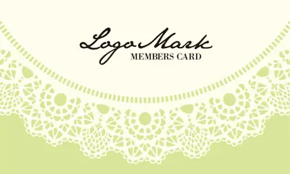 かわいいドイリーレースペーパー模様がガーリーな女の子デザインのおしゃれ2折ポイントカードPMB-010E表紙