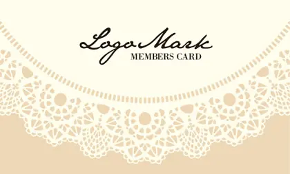 かわいいドイリーレースペーパー模様がガーリーな女の子デザインのおしゃれ2折ポイントカードPMB-010F表紙