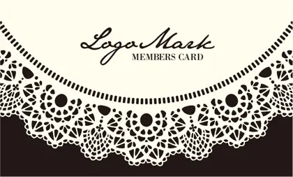 かわいいドイリーレースペーパー模様がガーリーな女の子デザインのおしゃれ2折ポイントカードPMB-010G表紙