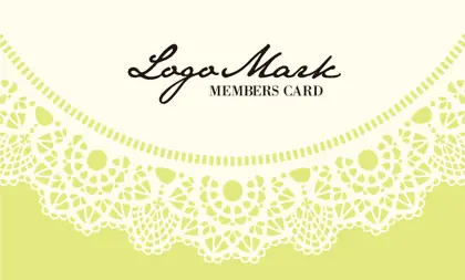 かわいいドイリーレースペーパー模様がガーリーな女の子デザインのおしゃれ2折ポイントカードPMB-010H表紙