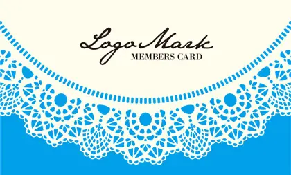 かわいいドイリーレースペーパー模様がガーリーな女の子デザインのおしゃれ2折ポイントカードPMB-010i表紙