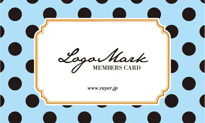 コンサバな雰囲気と大人的な洗練さに、ガーリーな水玉(ドット)がかわいいおしゃれ2折ポイントカードPMB-012C表紙