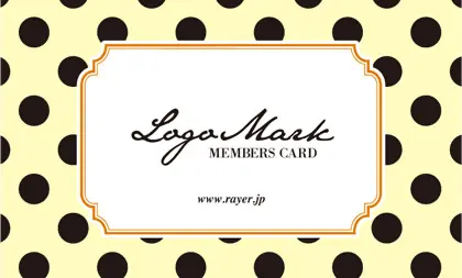 コンサバな雰囲気と大人的な洗練さに、ガーリーな水玉(ドット)がかわいいおしゃれ2折ポイントカードPMB-012D表紙