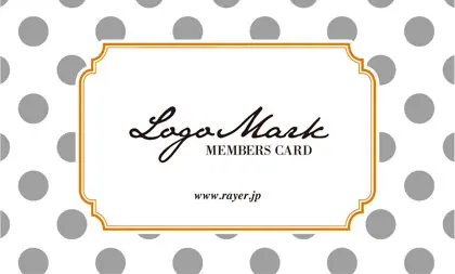 コンサバな雰囲気と大人的な洗練さに、ガーリーな水玉(ドット)がかわいいおしゃれ2折ポイントカードPMB-012G表紙