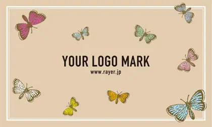 蝶が舞うデザインがとっても可愛い大人かわいいおしゃれなデザインの2折ポイントカードPMB-017B表紙
