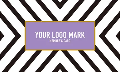 コンサバ風、白黒の線デザインと可愛い色のタグフレームの大人カッコいい&かわいいおしゃれなデザインの2折ポイントカードPMB-018D表紙