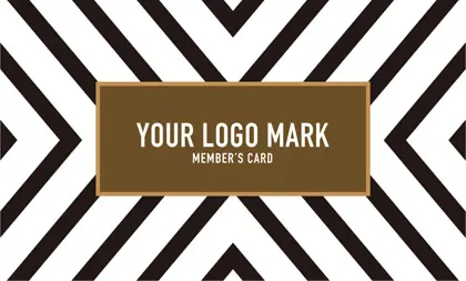 コンサバ風、白黒の線デザインと可愛い色のタグフレームの大人カッコいい&かわいいおしゃれなデザインの2折ポイントカードPMB-018F表紙