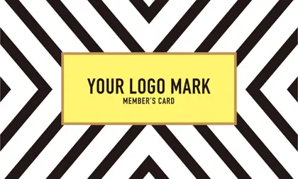 コンサバ風、白黒の線デザインと可愛い色のタグフレームの大人カッコいい&かわいいおしゃれなデザインの2折ポイントカードPMB-018H表紙