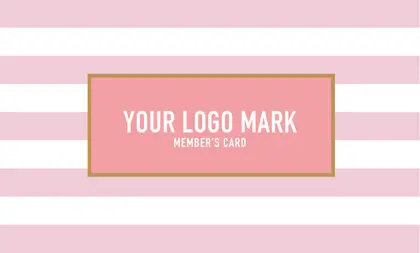 コンサバ風パターン、白黒のストライプデザインがクール!可愛い色のタグフレームが大人シンプル&かわいいおしゃれなデザインの2折ポイントカードPMB-021B表紙